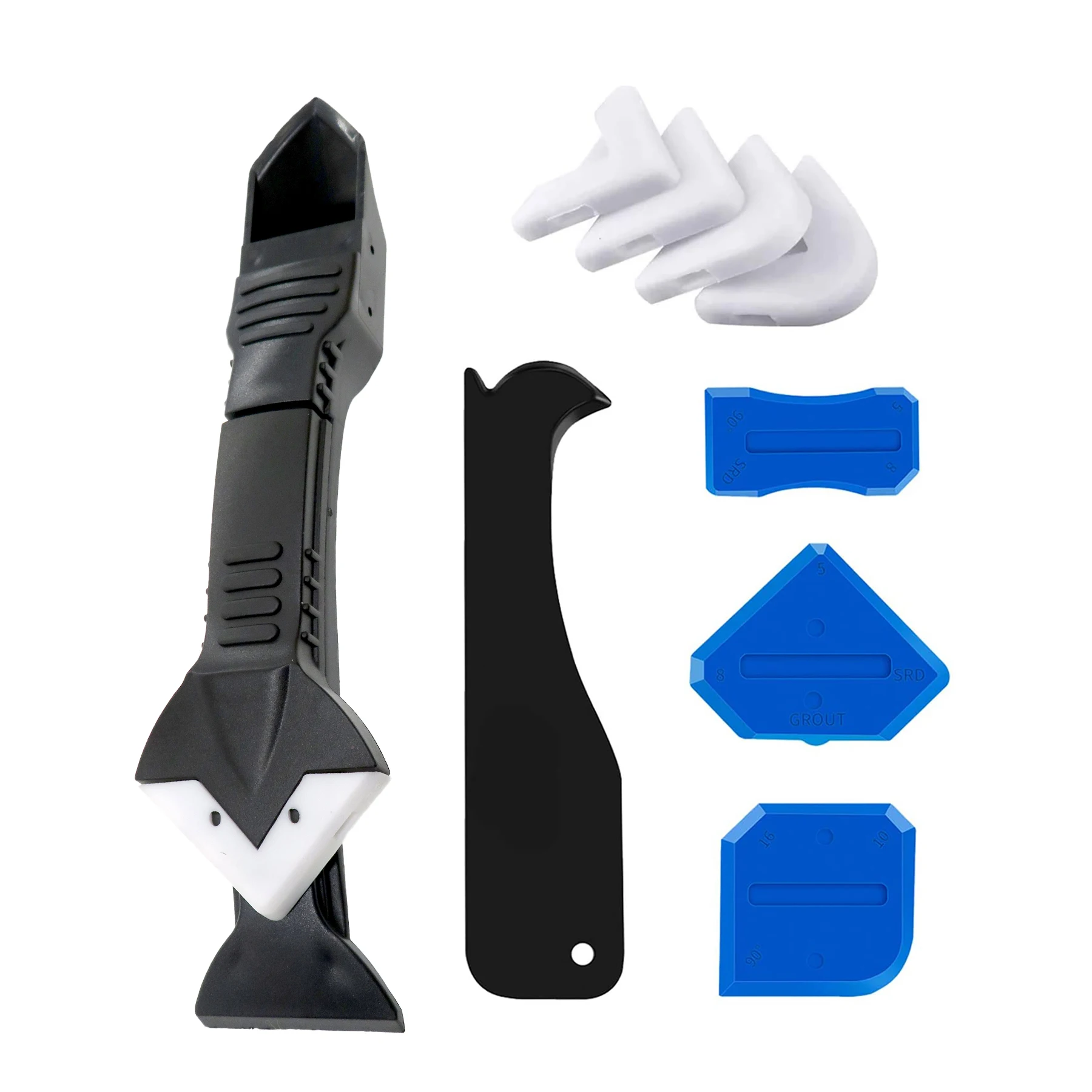 3 In 1 Siliconen Caulking Tool Kit Siliconen Remover Kalefateren Finisher Kit Glad Schraper Grout Set Gereedschap