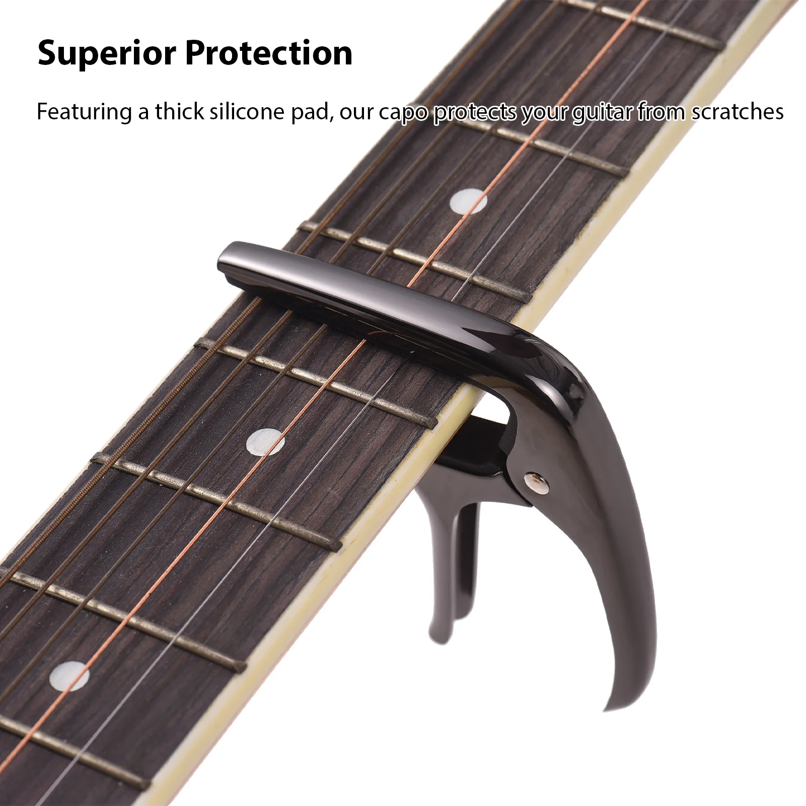 Gitarren-Capo Professioneller Akustikgitarren-Capo Transferclip aus Zinklegierung für Folk- und Klassische Gitarren, Ukulele, Bass