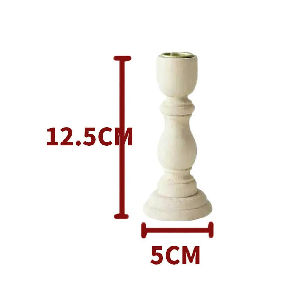 3 Size Wooden Vintage Candlesticks Table Candle Holder Wedding Home Dining Desktop Decoration Wood Candle Stand Candelabrum