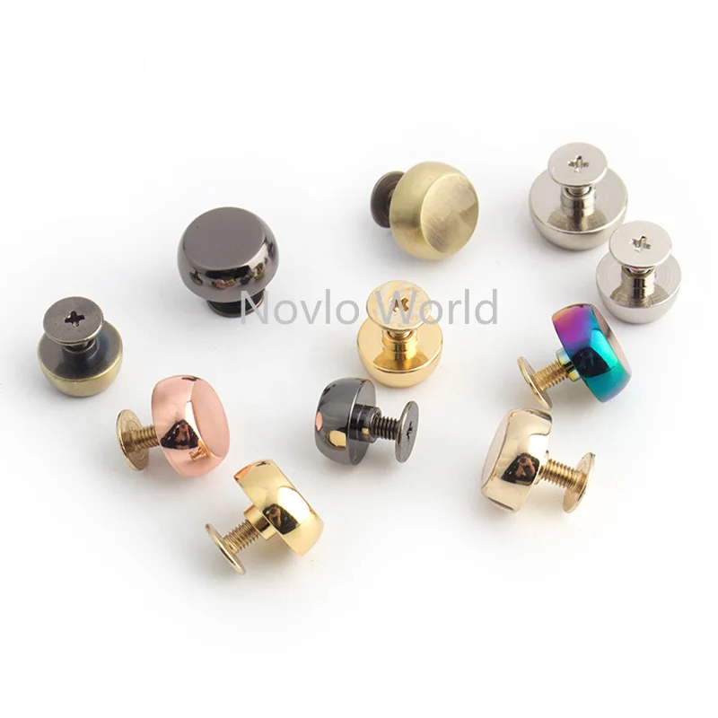 50-200pcs 8 colors 11mm 13mm solid cast stud DIY bag bottom rivets in screws,bags handbags purse feet studs