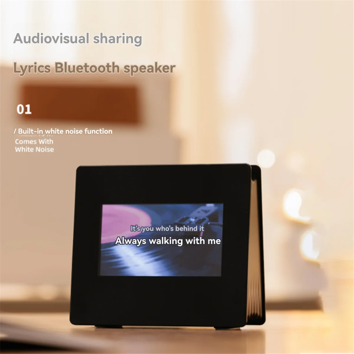 ลําโพงบลูทูธ ABXHH พร้อมเสียงสีขาวหน้าจอความละเอียดสูงนาฬิกาซับวูฟเฟอร์เครื่องเล่นเพลง 360 °   เสียงรอบทิศทางสเตอริโอ