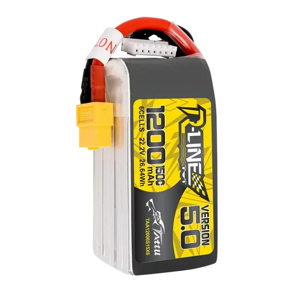 Tattu R-Line Version 5.0 V5 1200 /1400/1550mAh 150C 6S 22.2V Lipo Battery XT60 Plug FPV Racing Drone RC Quadcopter