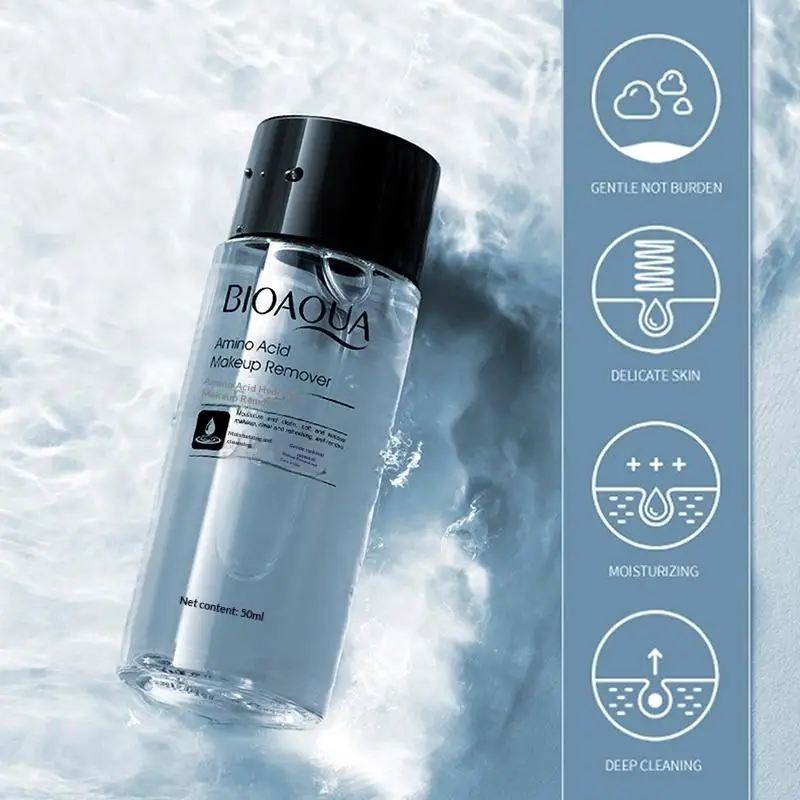 Bioaqua Makeup Remover 50ML Easy To Use Facial Cleansing Liquid Water Lip Eye Gentle Skin Care Travel Remover Face Refreshing