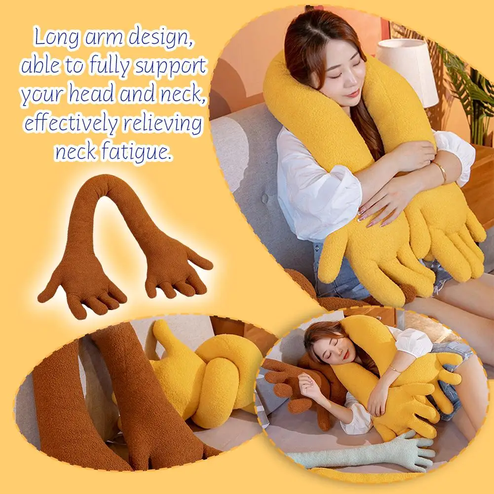 New Creative Hand Shape Plush Pillow Soft Long Arm Office Home Sofa Funny Stuffed Decor Toy Color Throw Nap Palm Pillow Pil A3B6