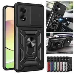 Armor Case For OPPO A79 A78 A58 A38 A18 A98 5G A77 A57 A57S A76 A16 A16S A54S Cover With Ring Magnetic Holder Coque Fundas