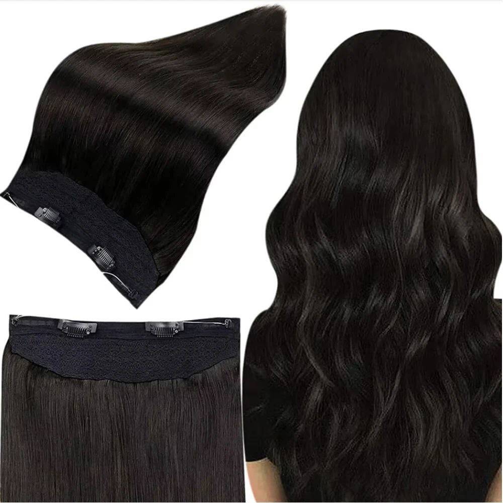 

Wholesale Layered Hair Extensions 100% Natural Human Hair Fish Wire Comfortable Natural Realistic Hair Extensions