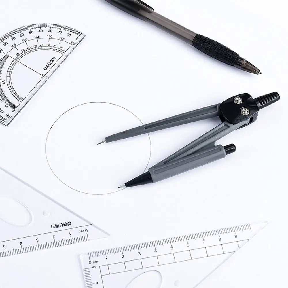Straight Ruler Compass Rulers Set Pencil Rubber Circle Gauge Math Geometry Drawing Light Weight Drafting Mathematical Set