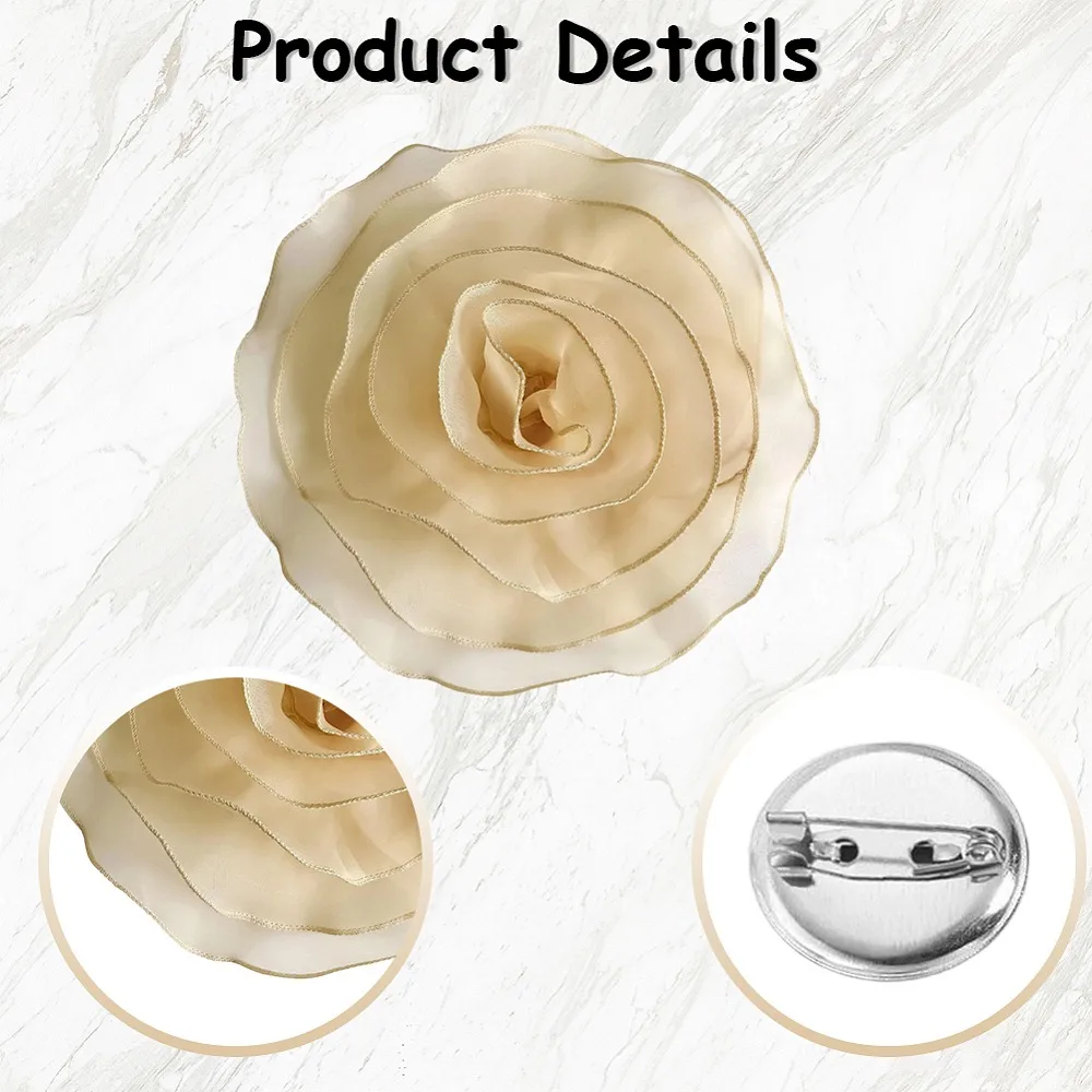 1Pc Flower Polyester Brooches Alloy Lapel Pins for Clothes Wheat 260mm view 5