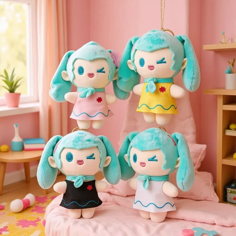 Hatsune Miku Cartoon Plush Keychain Creativity Anime Peripherals Kawaii Plush Doll Toy Bag Charm Accessory Couple Festival Gift
