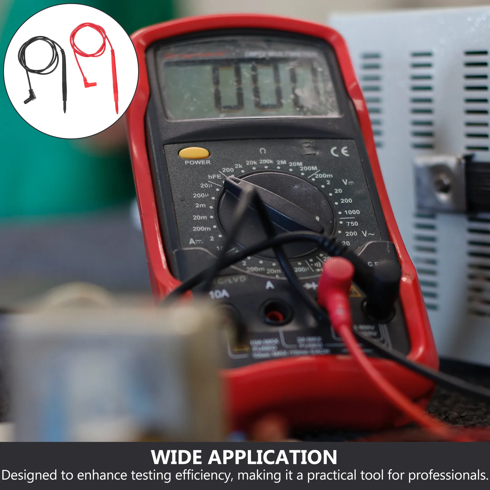 1Set Multimeter Test Lead High Durability Copper Silicone Pointed Tip Rated 1000V 10A Portable Test Probes for Multimeter Volt