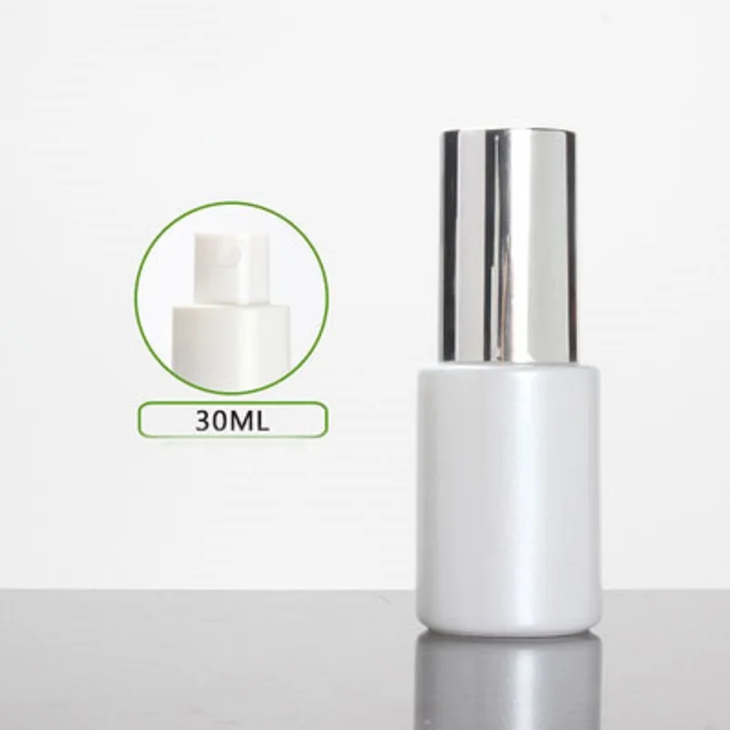 30ml frosted/blue green white glass bottle pump shiny serum/lotion/emulsion/foundation/gel/moisture toner cosmetic packing