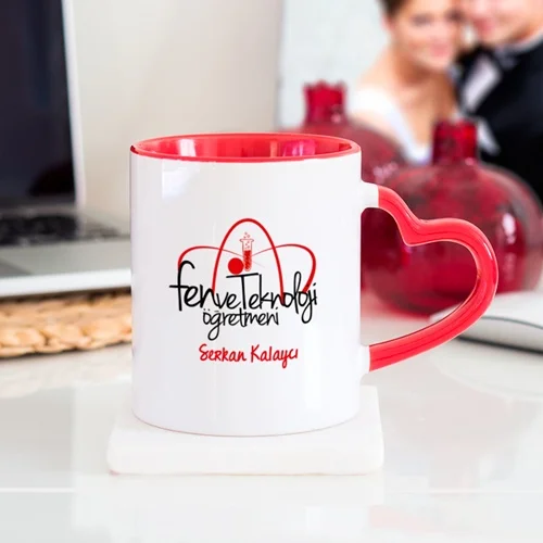 Personalized science and technology teacher heart cup