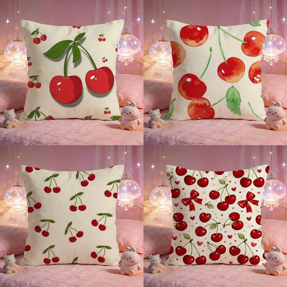 Sweet Cherry Cushion Cover Premium Comfort Reversible Pillow Cove -Two in One Design for Any Room & Car Interior