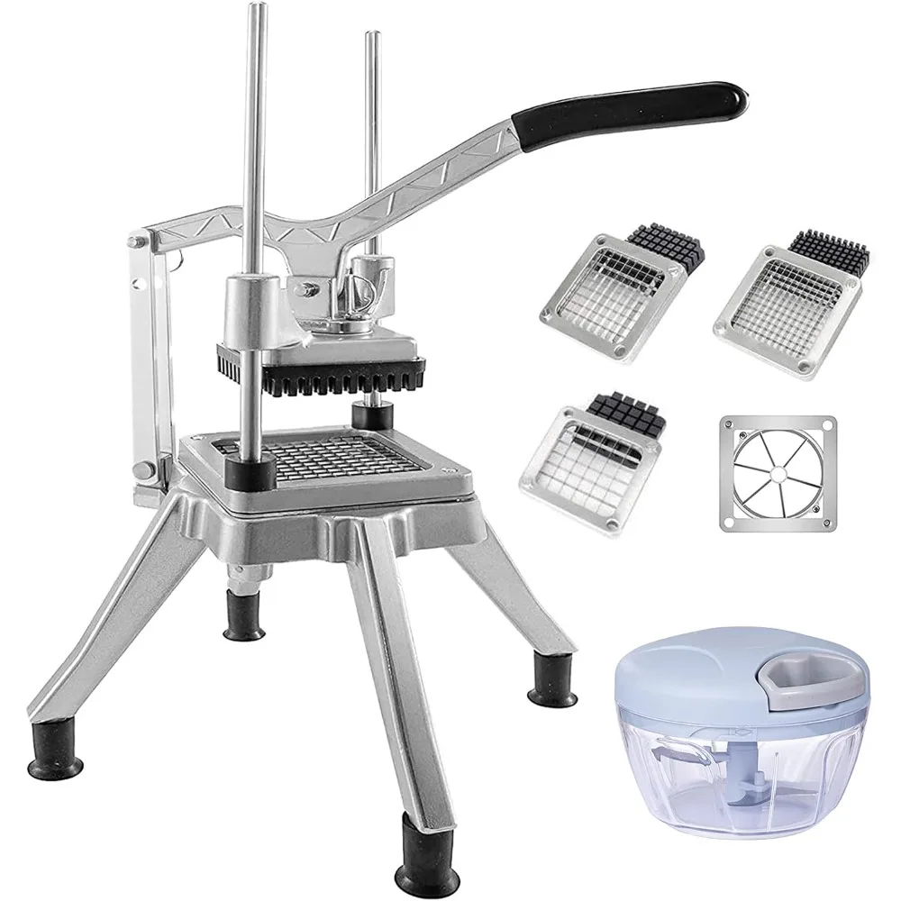 

Vegetable Fruit Chopper W/6-Wedge Slicer&1/4″&3/8″&1/2 Blade Professional Food Dicer French Fry Cutter Onion Slicer