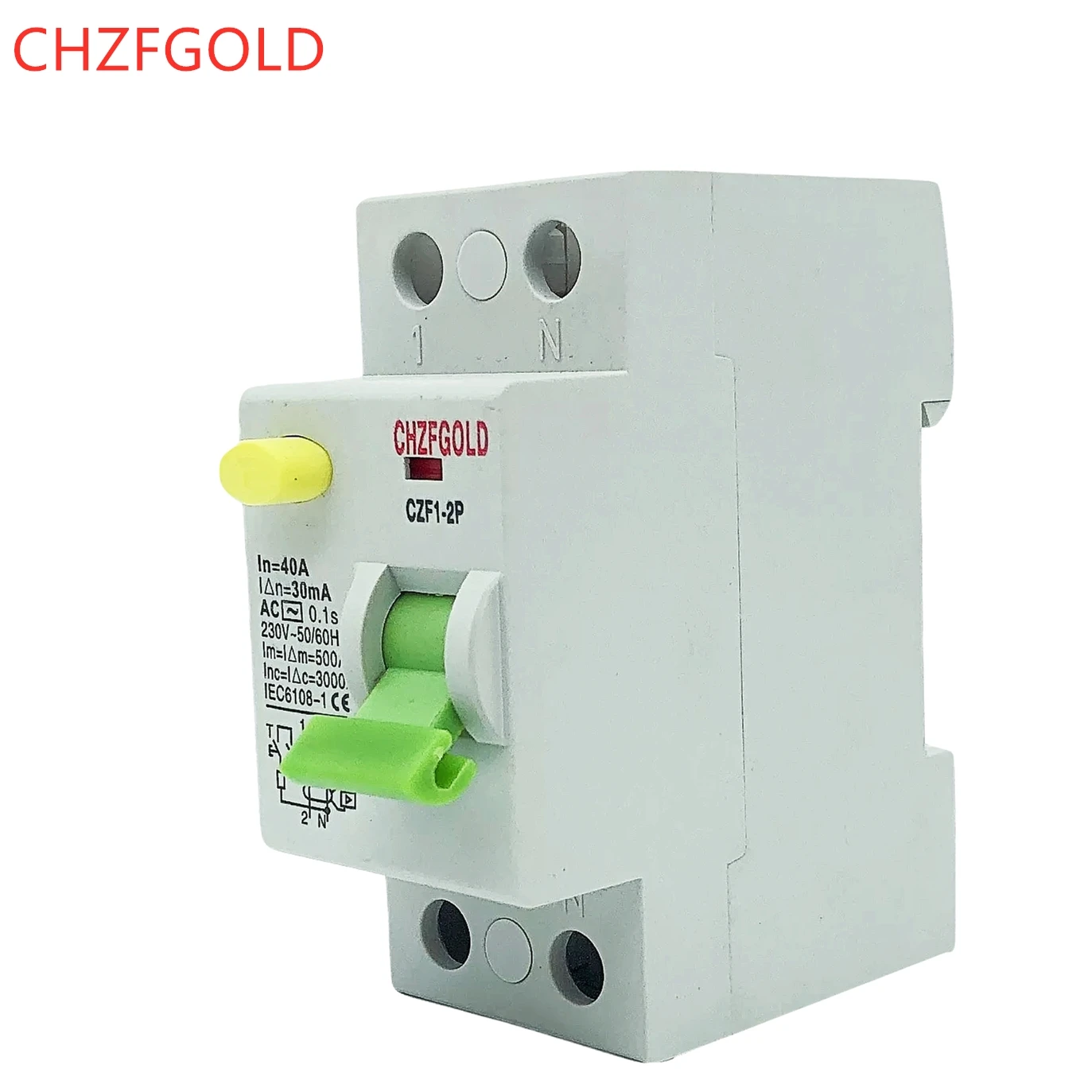 Electronic Residual Current Circuit Breaker 2P RCBO Air Switch Leakage Protector 300MA 100mA Type A/AC Electromagnetic RCCB 63A