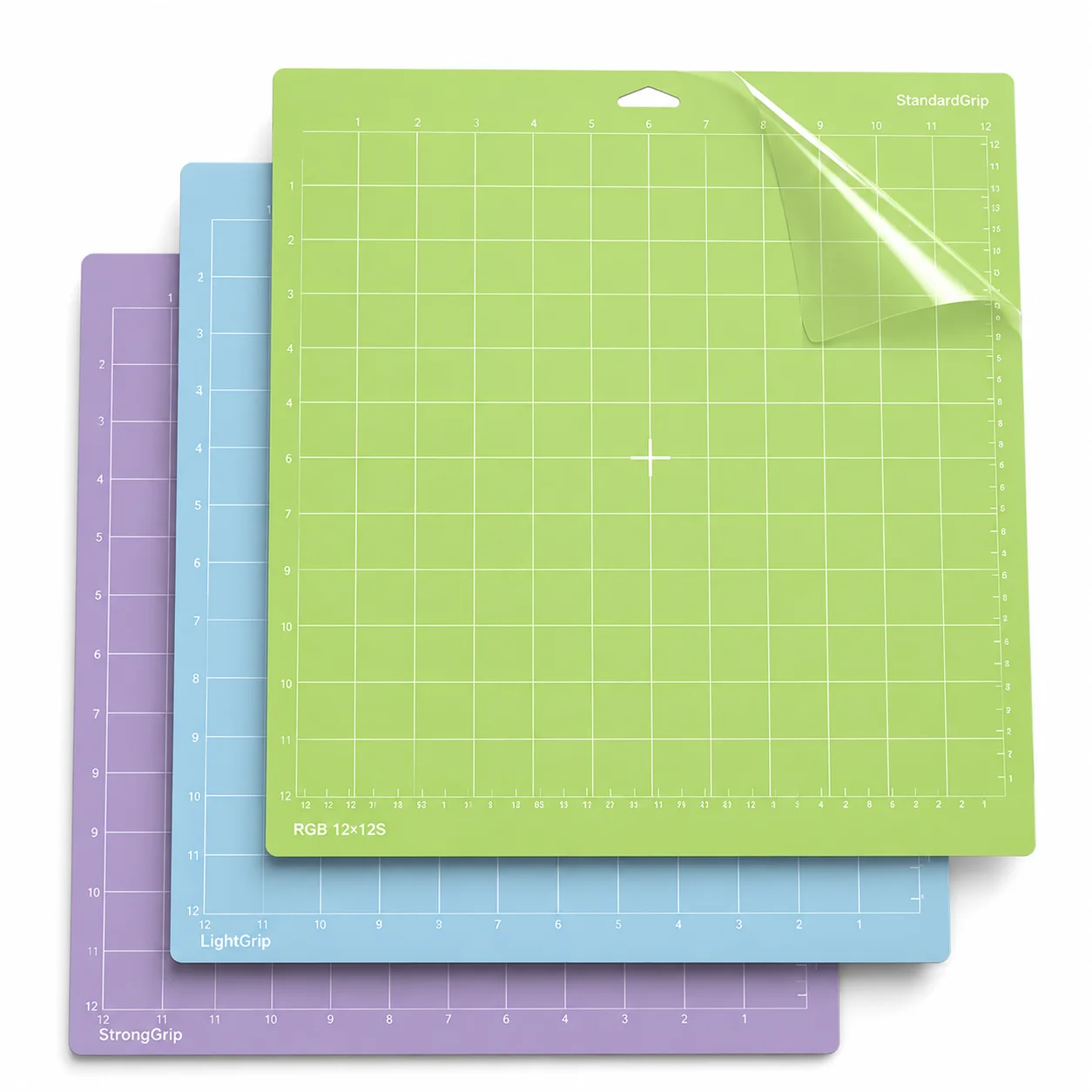 

Cutting Mat 3-Piece Set, 30.5x30.5cm Blue Green Purple Mats with Light Standard Strong Grip for Vinyl Fabric Cardstock Craft