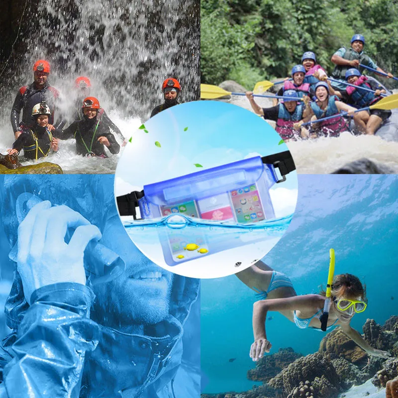 High Waterproof Sealing Bag Diving Rafting Swimming Transparent Waist Pouch Tablet Phone Large Underwater Dry Protection Case