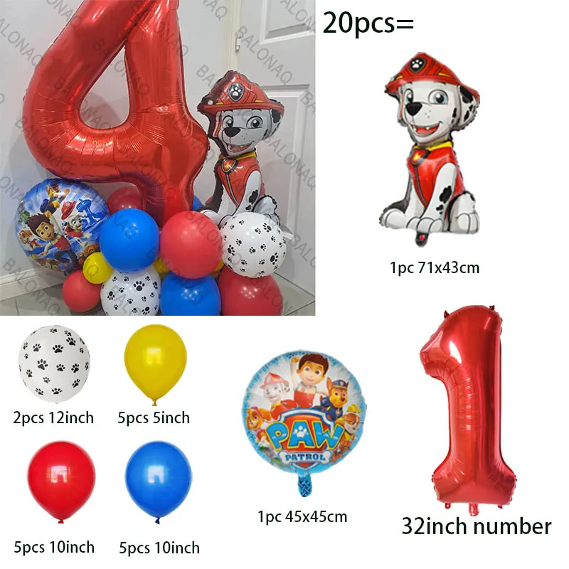 Globo de dibujos animados de la patrulla canina, suministros para fiesta de cumpleaños de niños, utilería para fotos, decoración del hogar, Baby