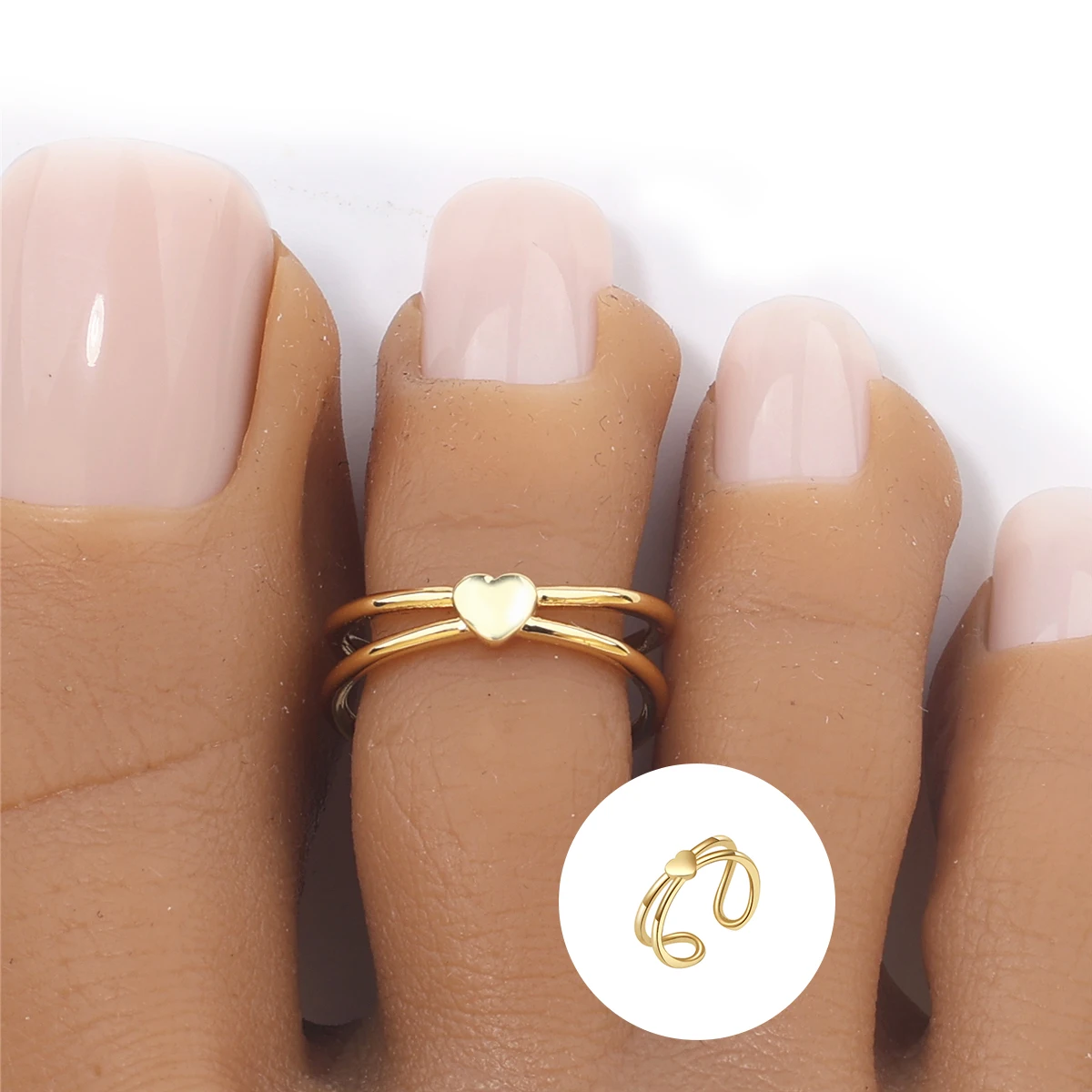 Women\'s Hot Summer Beach Style Gold Silver Color Foot Ring Love Classic Personality Simple Gifts Daily Wear Girls\' Jewelry