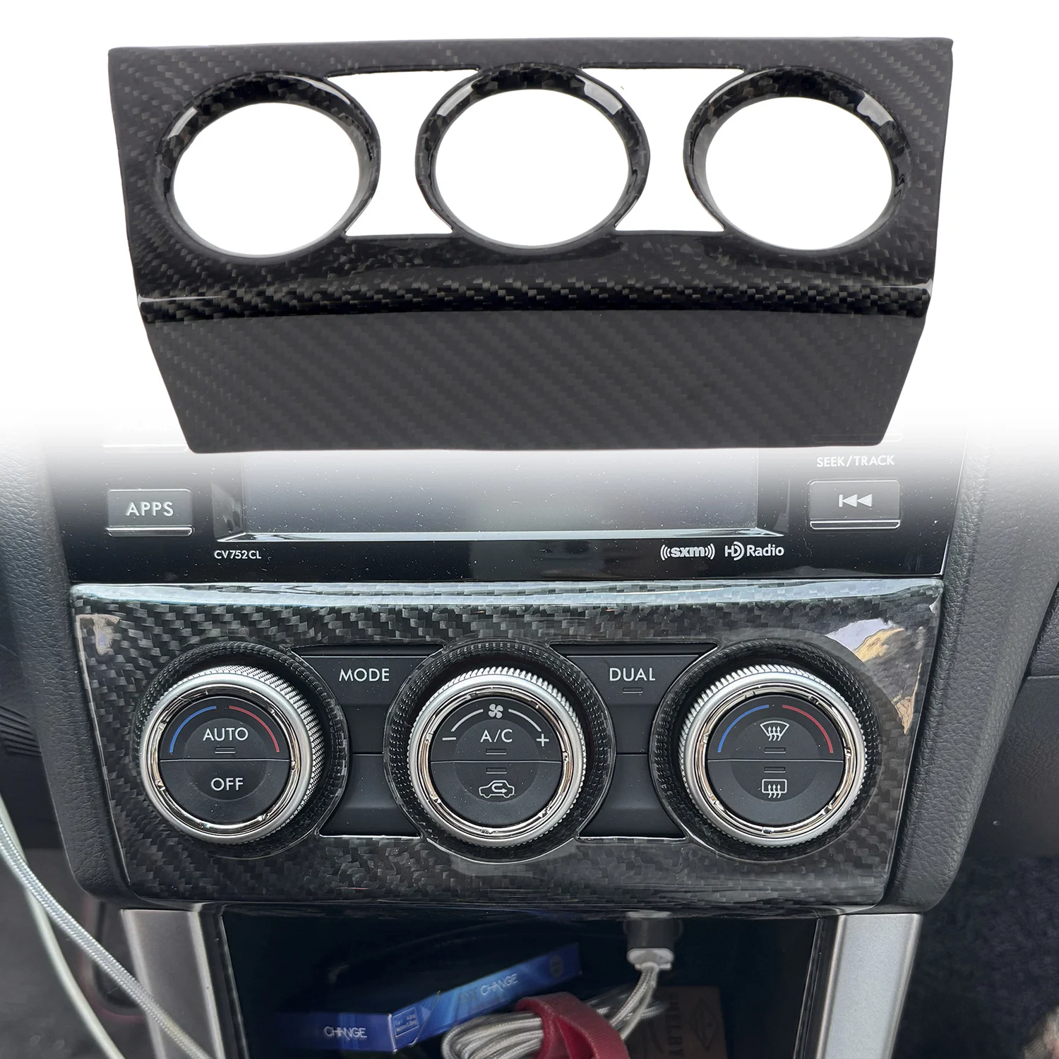 

For Subaru WRX STi 2015-2021 Real Carbon Interior Console Air Conditioner Switch Button Cover Trim Car Accessories 1pc