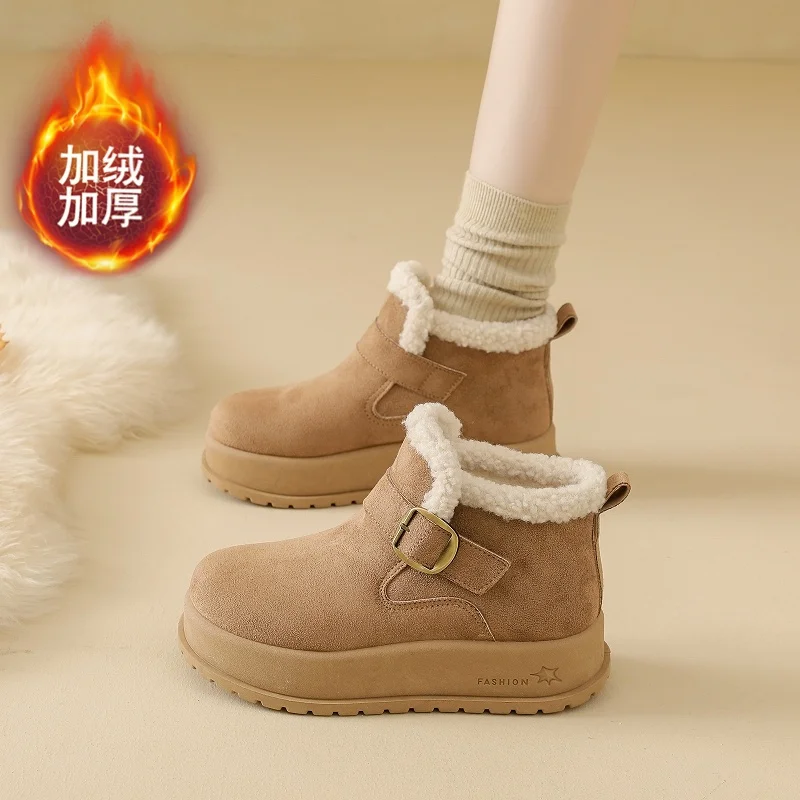 

Модные универсальные женские хлопковые туфли Birkent, лоферы на толстой подошве, зимние теплые туфли на плоской подошве с флисовой подкладкой и круглым носком