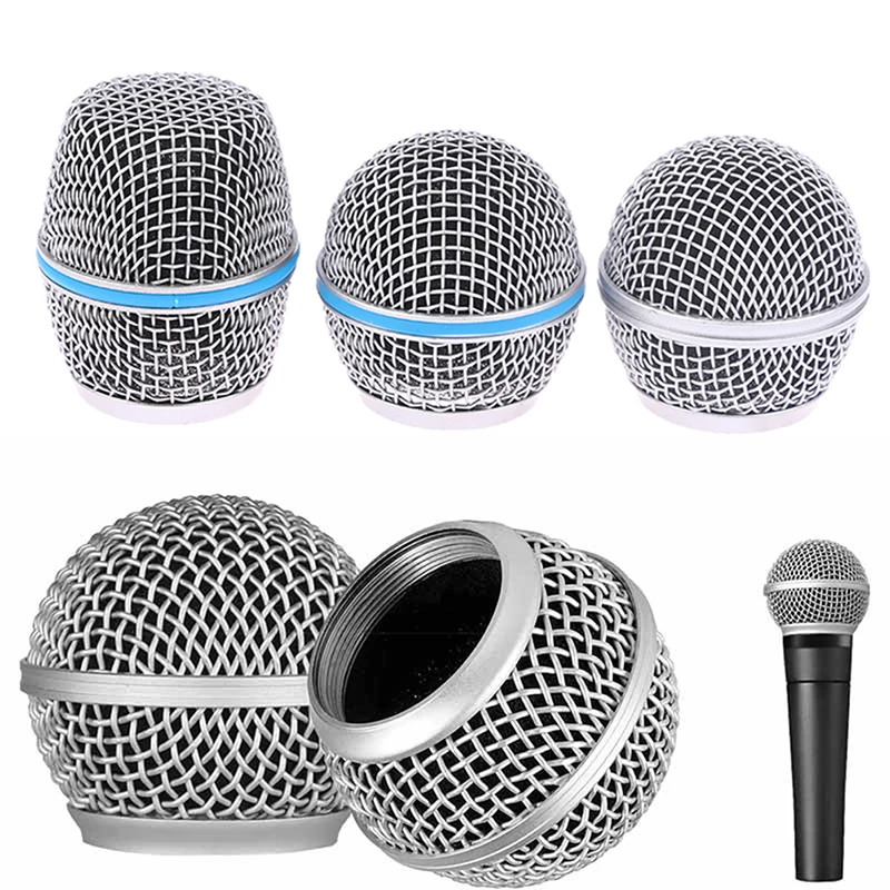 Microphone Replacement Head Steel For SM58 Mesh Handheld Microphone Grill Mesh Head Fits Shure Beta 57A 58A 87A 845S 945