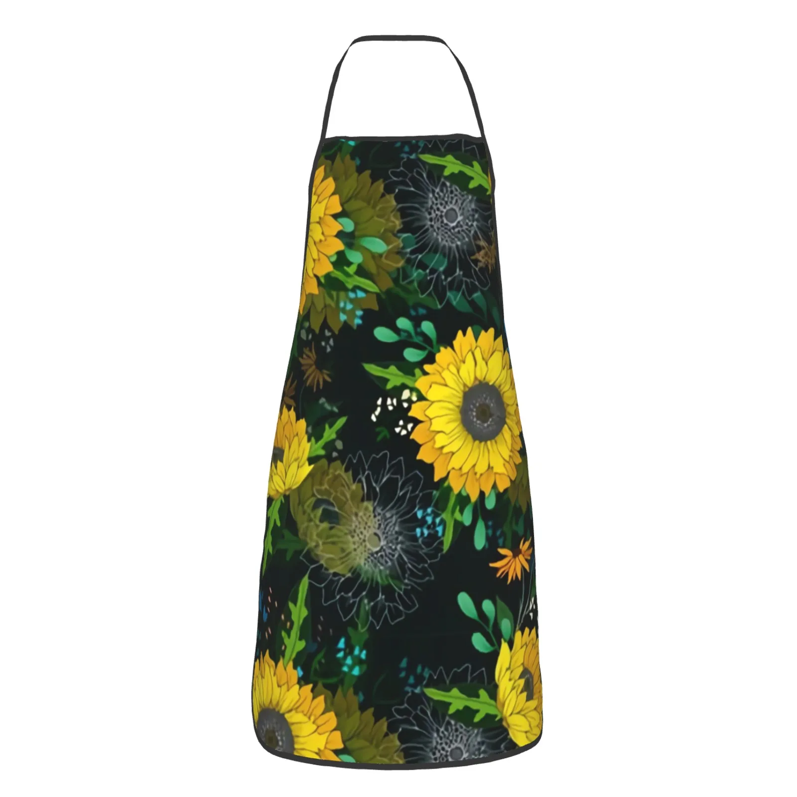 Summer Polyester locking hem Apron Home Cooking Baking Kitchen Sunflower Apron Sunflower