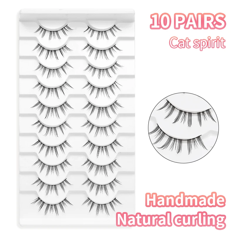 5/7/10 Paar Manga-Wimpern Weiche Natürliche Künstliche Wimpern Lange Fake Anime Wimpern Make-up Handgefertigtes Wimpernverlängerungs-Set – Detail 3