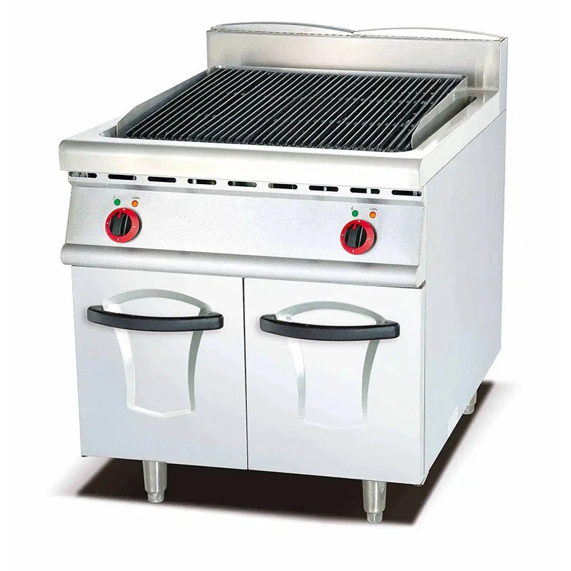 RTK lava Kitchen Restaurant Equipment Commercial Barbecue Grill electric Lava Rock Grill with Cabinet