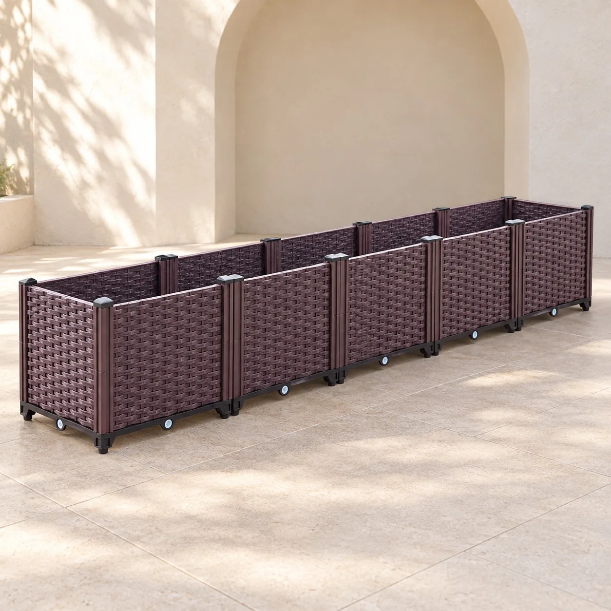 Giant Deep Planter Box 185x37x34cm Large Thickened Plastic Vegetable Growing Trough for Outdoor Balcony Courtyard Rooftop