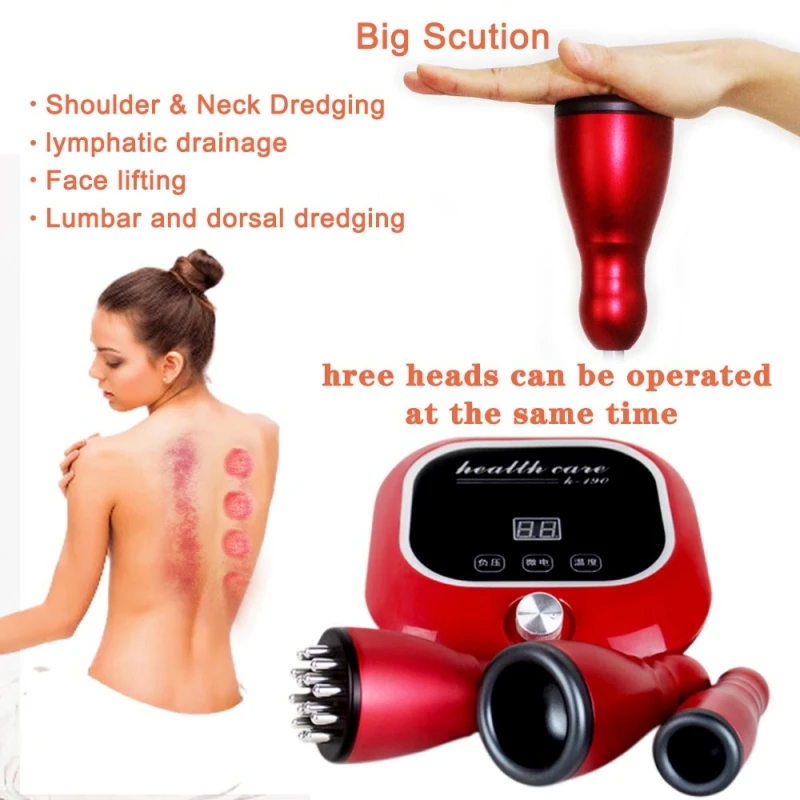 Electric Scraping Guasha Therapy Weight Loss Machine EMS Fat Burner Cupping Anti Cellulite Massager Vacuum Suction Cups Massager