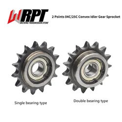 1PC 2PCS 4PCS 2 Points 04C 25C Both Sides Boss Ldler Sprocket Tensioner 17/19/20 Tooth Steel Double Single Bearing Drive Chain