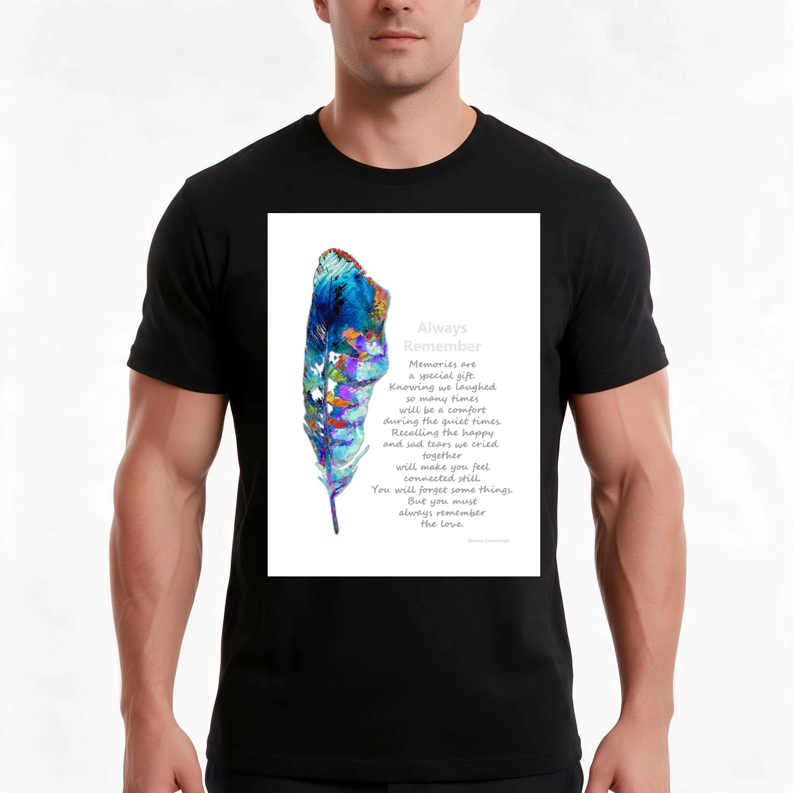 Always Remember Sympathy And Condolences Art T-Shirt, Summer Casual Cotton Tee, Oversized Streetwear Tops, Vintage Graphic Print