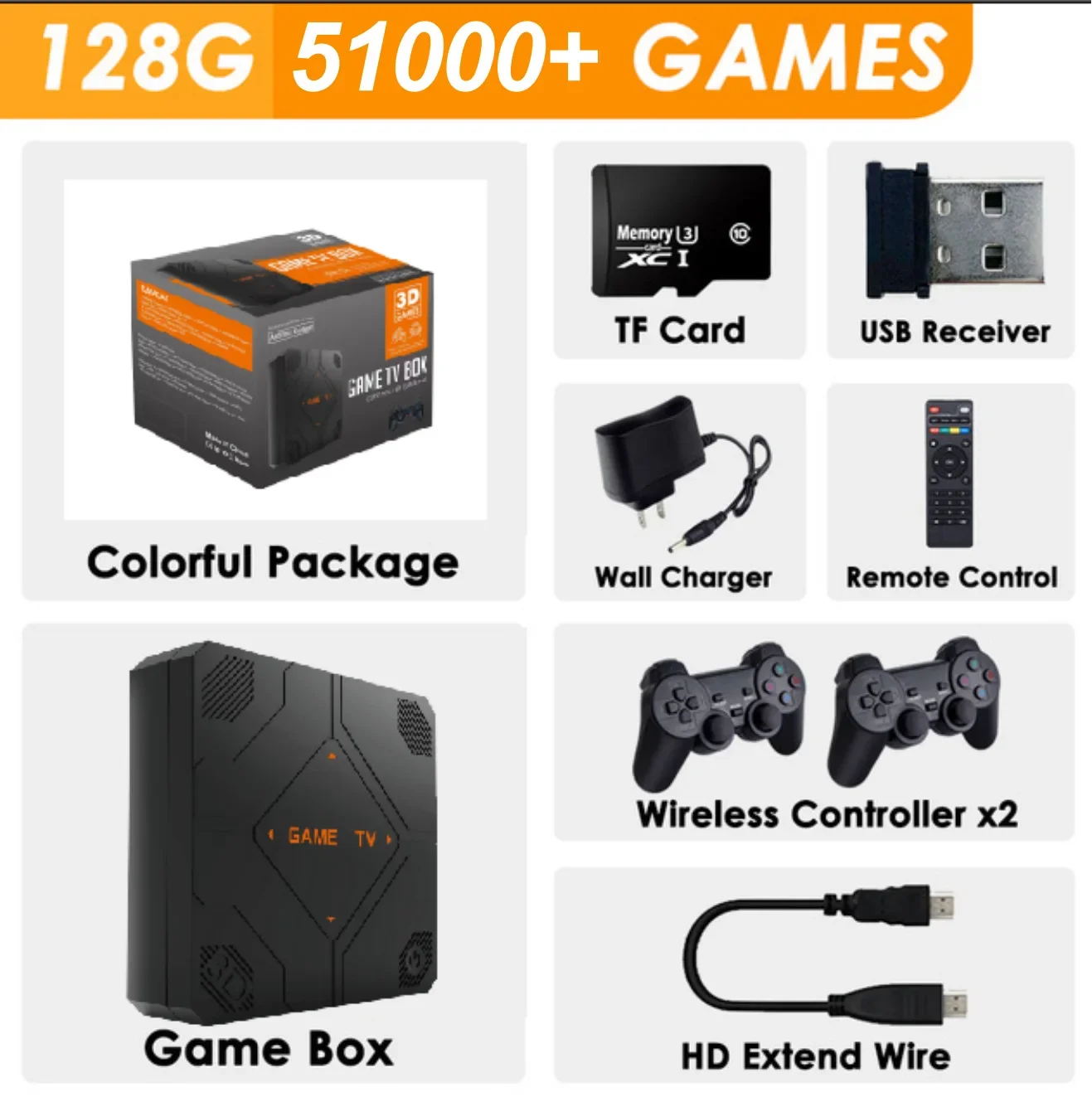 

G12 PRO Retro Game Stick Box HDMI TV Game Console Dual System Open Source Arcade 3D Set Top Box For PSP/PS1 50000 Games