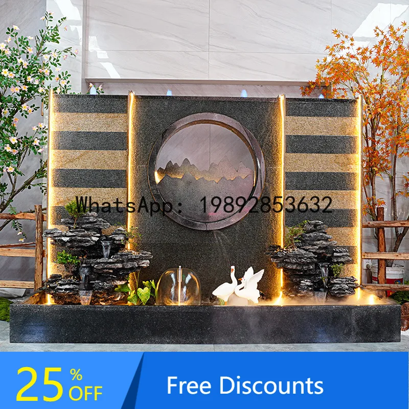 

LYY Stone Water Curtain Wall Outdoor Courtyard Screen Fish Pond Background Water Feature Wall Recirculating Water Waterfall