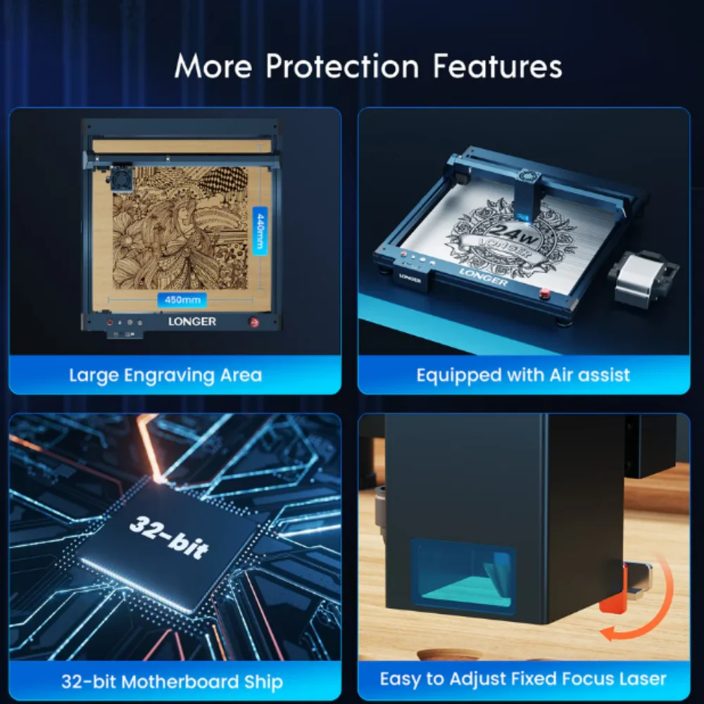 أطول الليزر B1 20 واط آلة قطع النقش السيارات مساعدة الهواء واي فاي التحكم 450x440 مللي متر عالية السرعة النقش ديود تكنولوجيا الليزر