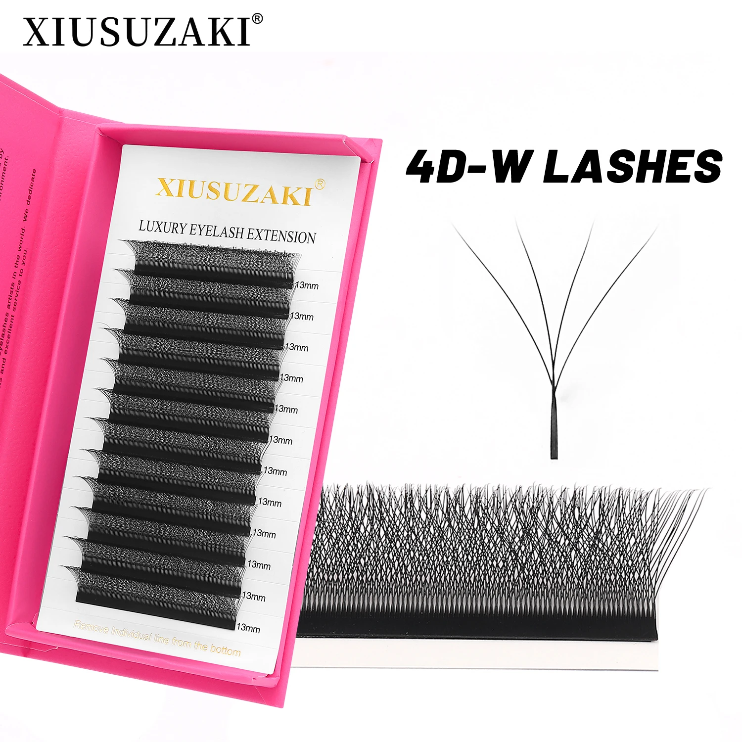 XIUSUZAKI 4D W-förmige Wimpernverlängerungen, weiche W-Wimpern, vorgefertigte Fächer, Wimpernverlängerungen, natürliche individuelle 4DW-Wimpernverlängerungen