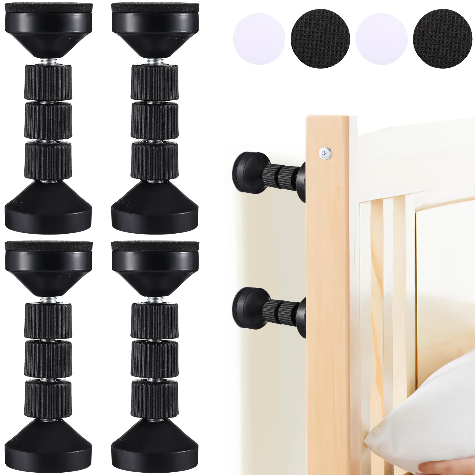 4 Pcs Shockproof Telescopic Fixed Bed Stabilizer Bedframe Headboard Stoppers Adjustable Headboards for Beds