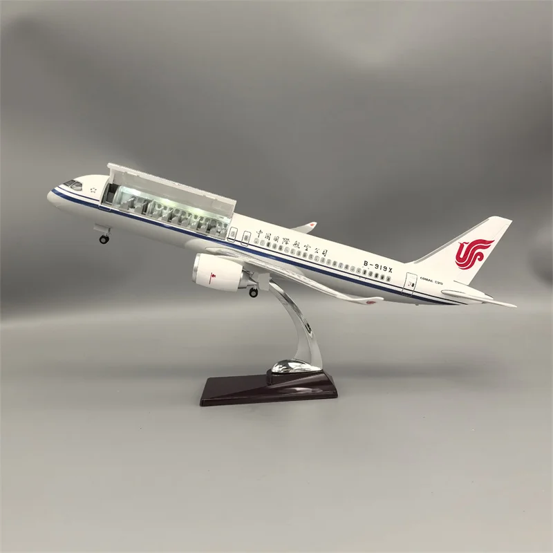 

Diecast Model Air China C919 Airways Civil Aviation Resin Openable Cabin Door Airplane With Light Airline Collection Display