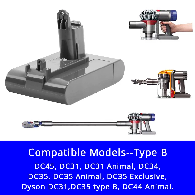 22.2V 3000mAh/5000mAh litowo-jonowy akumulator do Dyson DC31 DC34 DC35 DC45 DC44 typ zwierząt B 202932-06 965557-01 203389