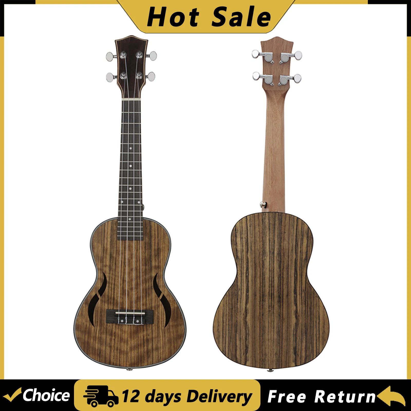 23 بوصة 4 سلاسل القيثارة الغيتار هاواي الغيتار الجوز الجسم القيثارة المهنية آلة موسيقية وترية للمبتدئين #1