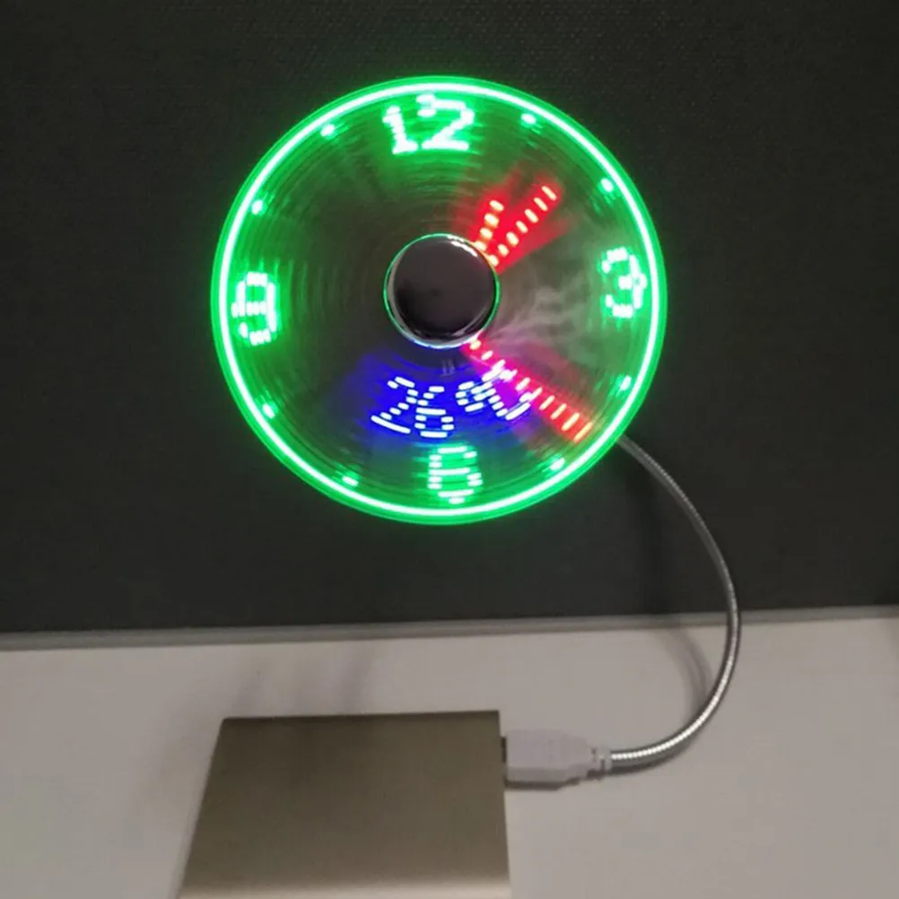 

1Pcs USB Clock Fan Mini LED Display Desktop Fan with Real Time Temp Monitoring Portable Cooling for Home Office Car Travel Use