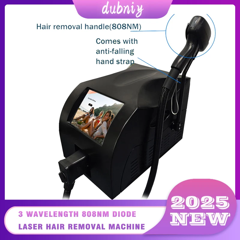 

Профессиональный лазерный аппарат для удаления волос 808 нм для устранения морщин, 3 длины волны, портативный косметический инструмент, настольный компьютер