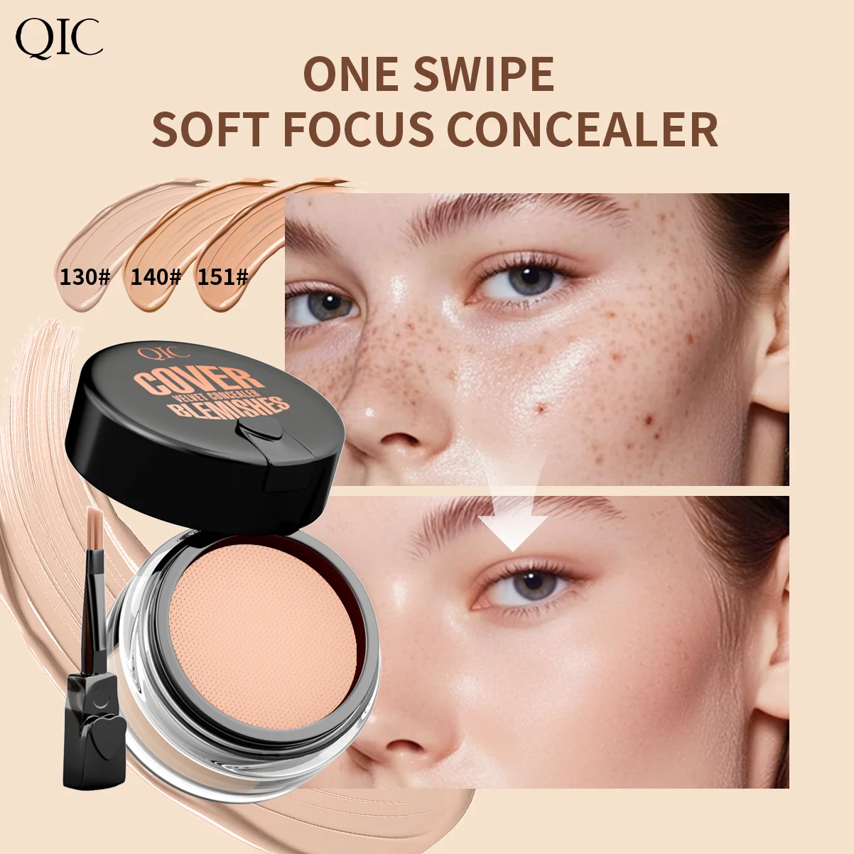 Corrector de cobertura total resistente al agua para tatuajes, cicatrices: base con acabado natural para todos los tonos y tipos de piel