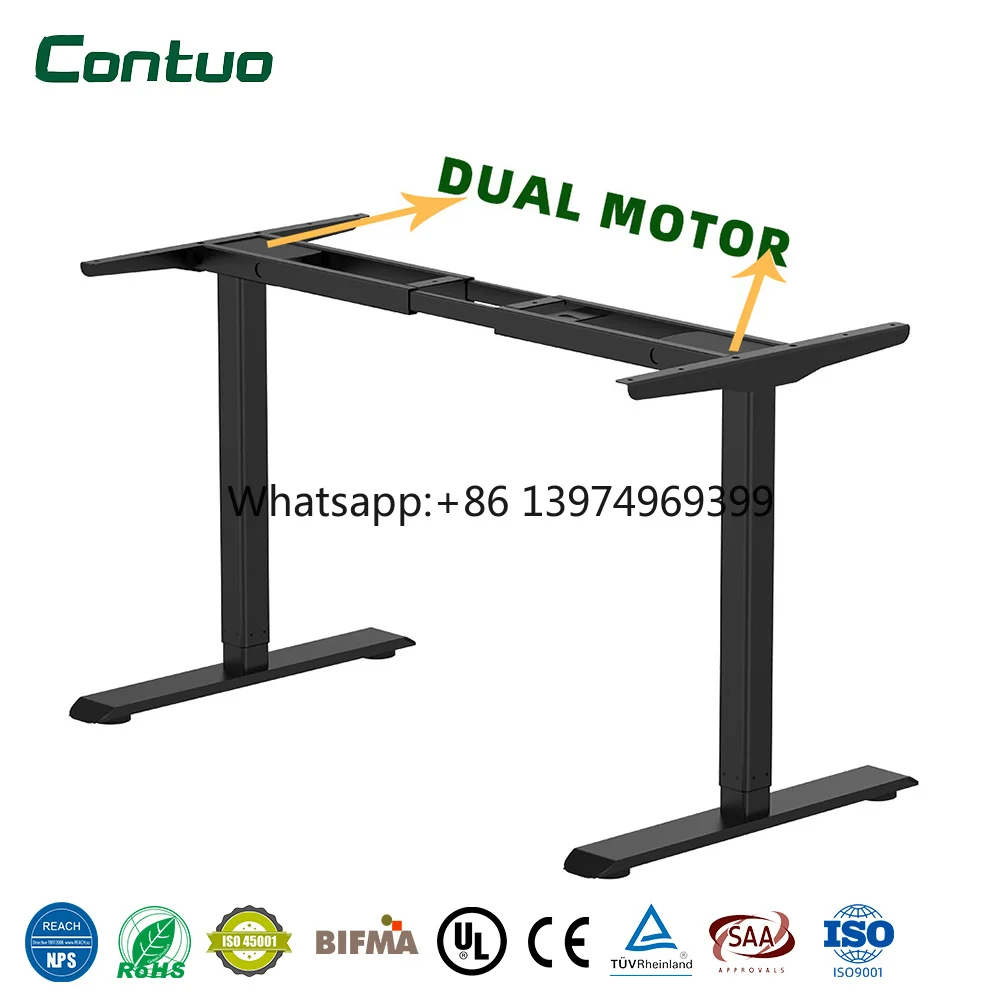 Dual Motor Computer Standing Desk Office Electric Stand up Desk Sit Stand Desk Frame Height Adjustable