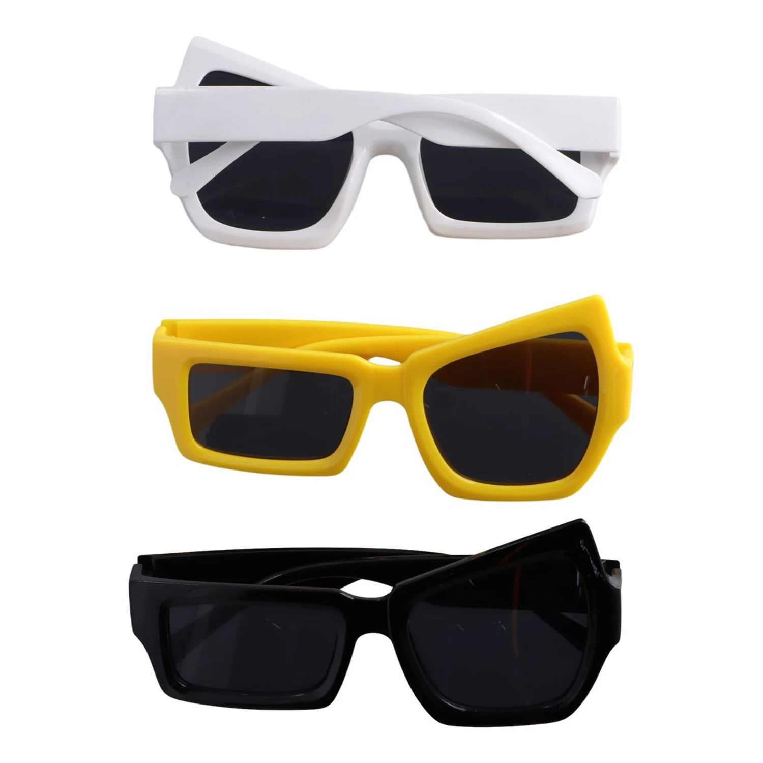 1 PC Funny Trendy Hip Hop Glasses With Raised Eyebrows On One Side Irregular Personality Sun Glasses Summer  For Unisex