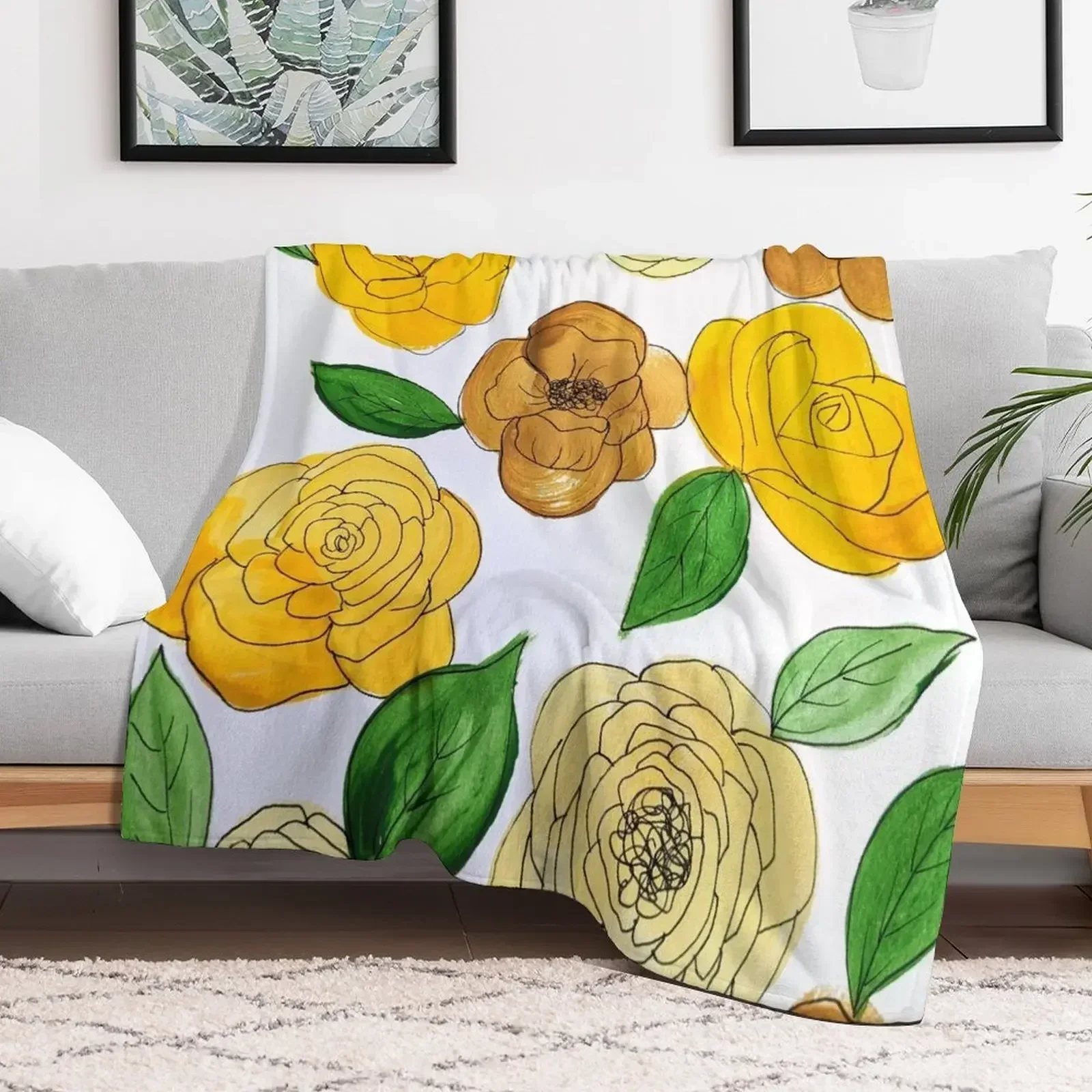 

Brown and Yellow Throw Blanket Extra Large Throw Summer Softest Blankets Quilt Soft Plaid Furry Blankets