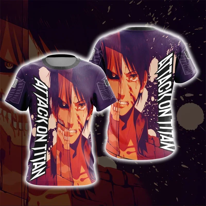 

Anime Attack Titan Levi Akman Graphics 3D Comic Print Plus-size Men's and Women's T-shirt Harajuku Sport Quick Dry Breathable