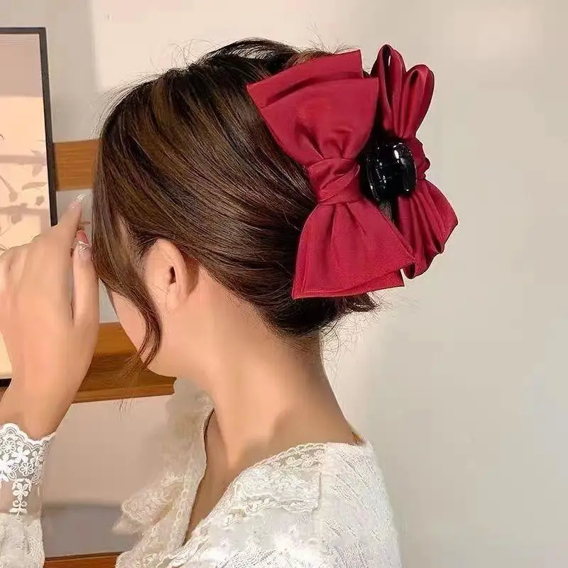 

Red Knot Hair Clip Double-Sided Silk Adult Princ Sle Hair Accories for Women And Girls ular On-Runaway