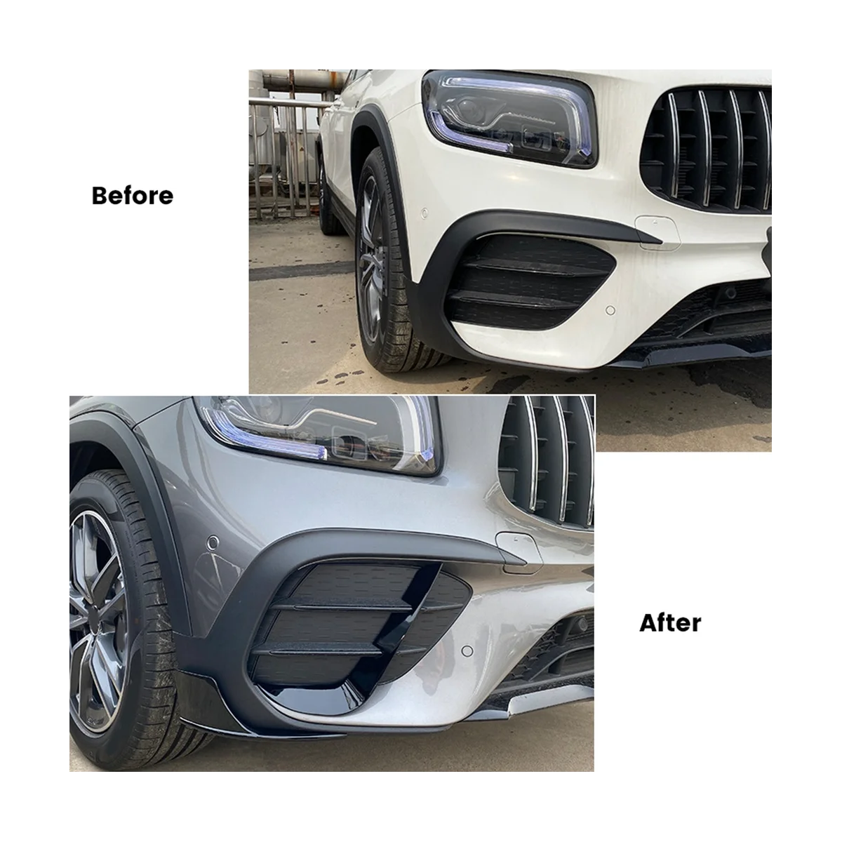 Car Front Bumper Canards Spoiler Lip Side Splitters for Mercedes GLB Class X247 AMG 2019-2022 Body Kits